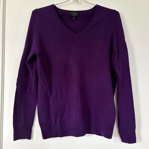 Talbots Women's Pure Cashmere Purple V Neck Pullover Sweater S
